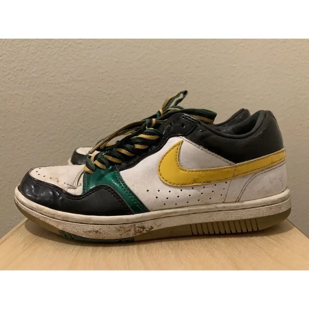 Nike Court Force Womens Green Yellow Jamaica Style Shoes Size 6.5 316399-171